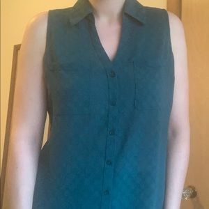 Teal express collared shirt